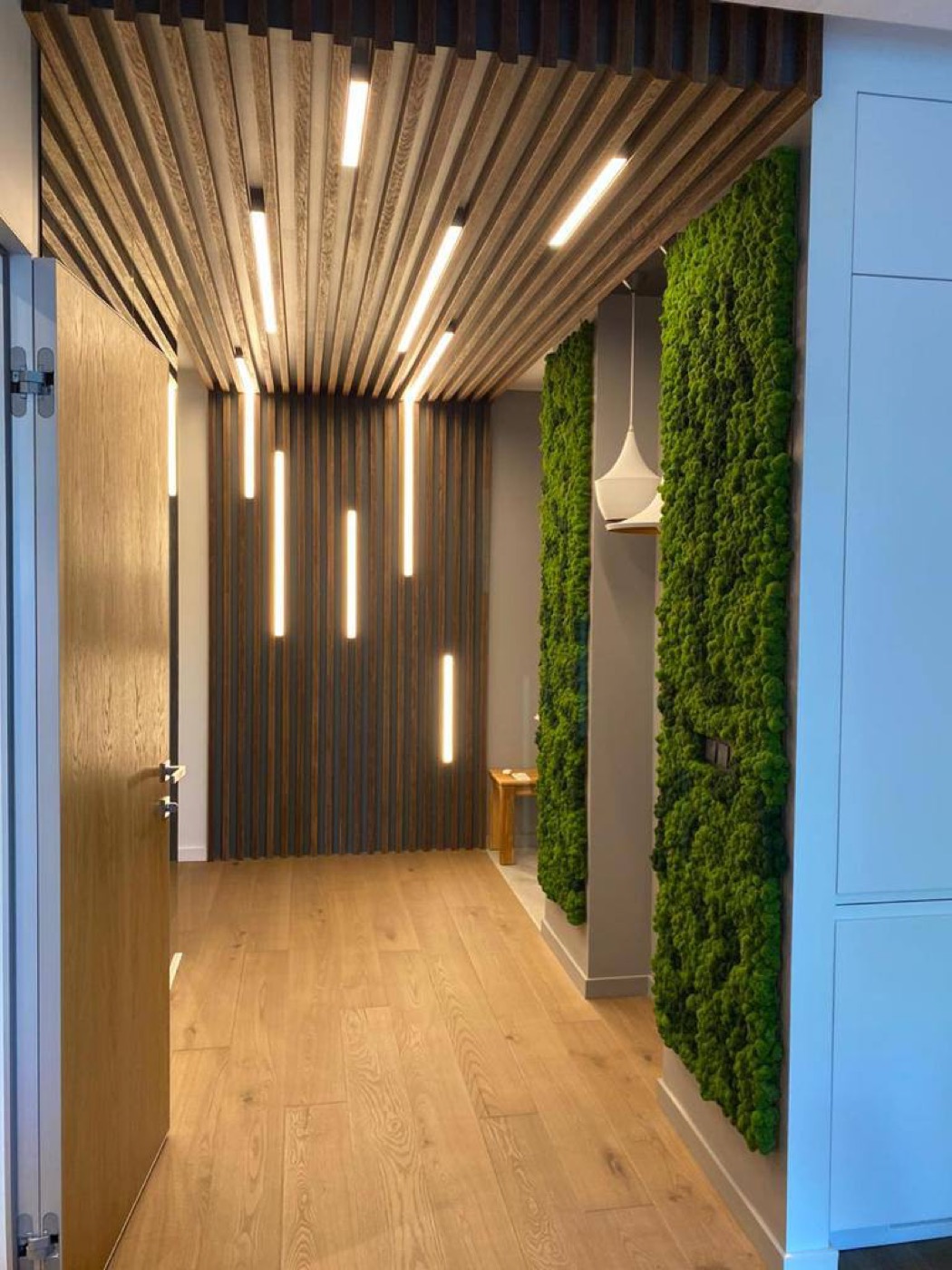 Hallway moss wall